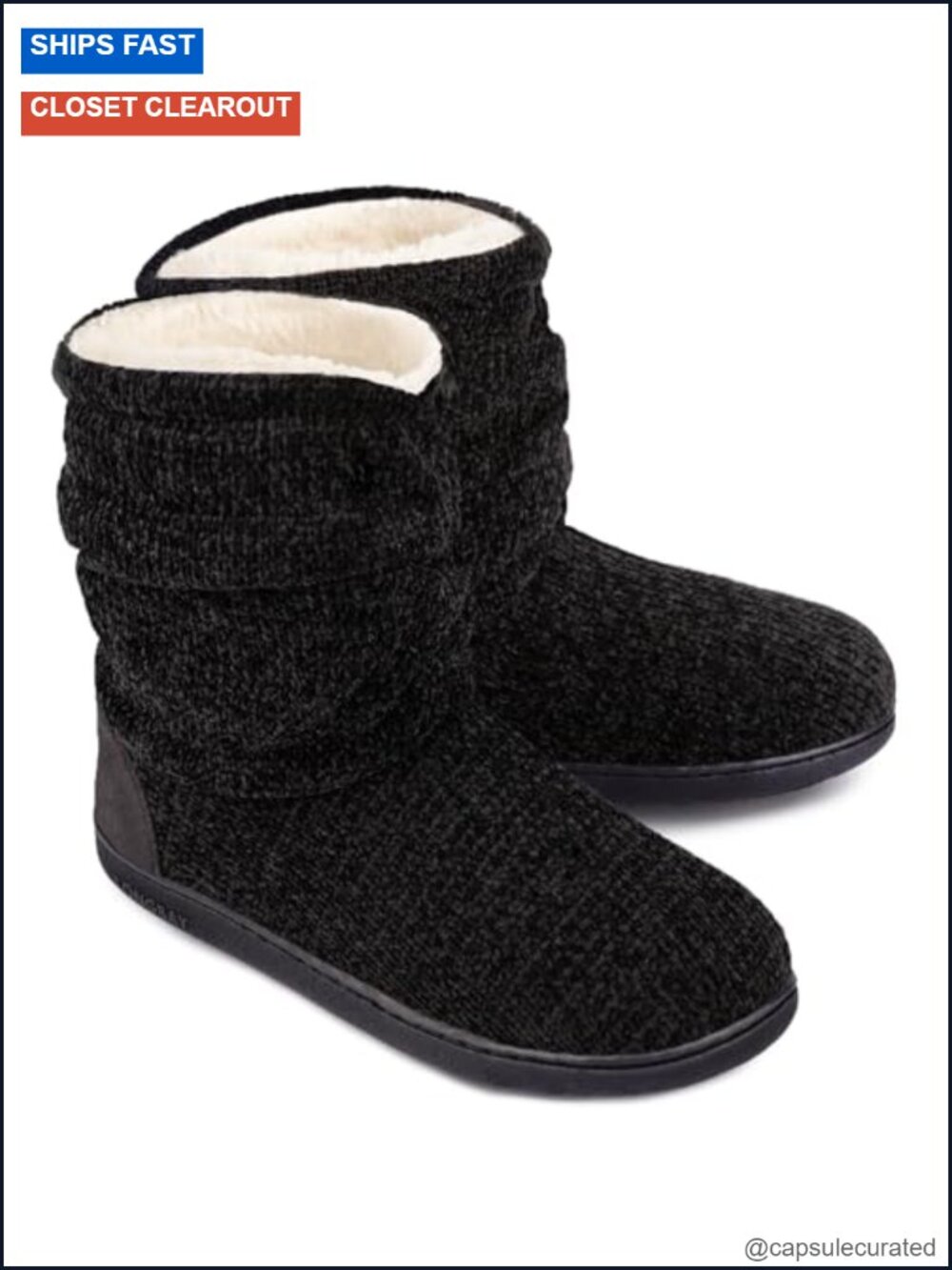 Women's Cozy Winter Slipper Boots Warm Chenille Knit Memory Foam Non-Slip